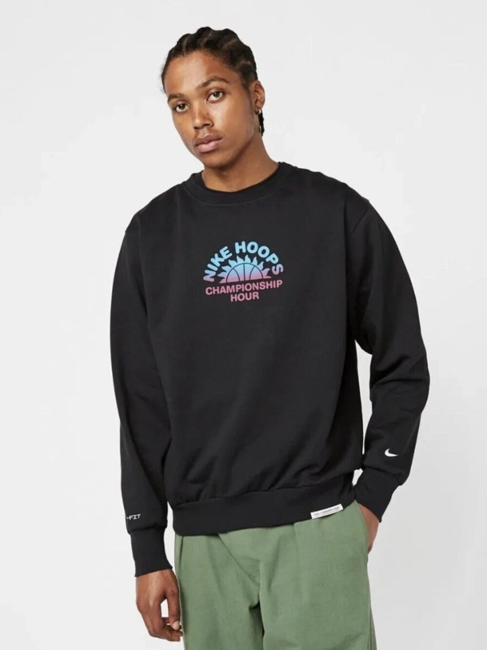 Nike Standard Issue Hoops Basketball Blue Sweatshirt Men's Sz L NWT DJ3024-010